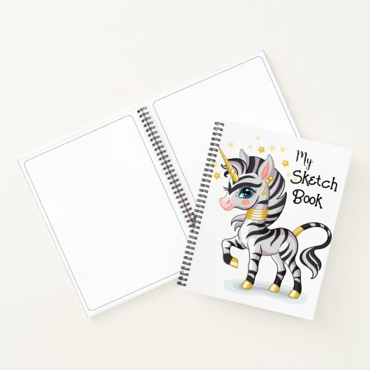 Kinder Zebra Unicorn Notitieboek (Binnen)