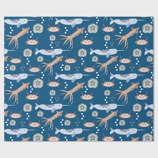 Kinder zee dierlijke gift wrap cadeaupapier (Vlak)