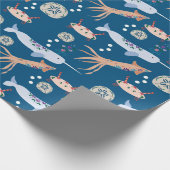 Kinder zee dierlijke gift wrap cadeaupapier (Hoek)