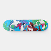 Kinder Zee Life Shark Cartoon Blue Ocean Fish Persoonlijk Skateboard (Horizontaal)