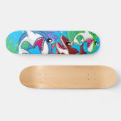 Kinder Zee Life Shark Cartoon Blue Ocean Fish Persoonlijk Skateboard (Horizontaal)