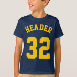 Kinder zeemacht en gouden gele | Sport Jersey Desi T-shirt<br><div class="desc">Kinder zeemacht en gouden gele | Sport Jersey Design Kinder T-Shirt</div>