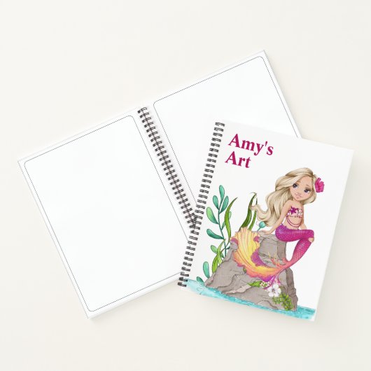 Kinder zeemeermin schets notitieboek (Binnen)