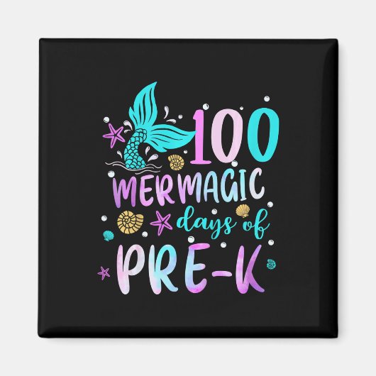 Kinder zeemeermin staart 100 mermagic dagen van pr magneet (Voorkant)