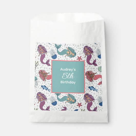 Kinder zeemeerminverjaardag bedankzakje (Voorkant)