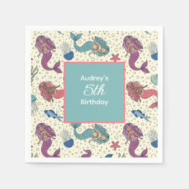 Kinder zeemeerminverjaardag servet