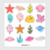 Kinder zeeschelpen sticker (Vel)