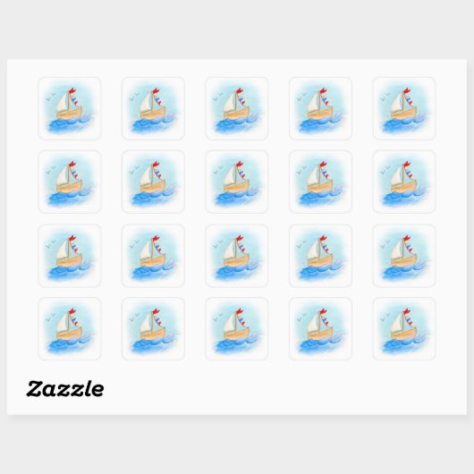Kinder zeilboot stickers (Vel)
