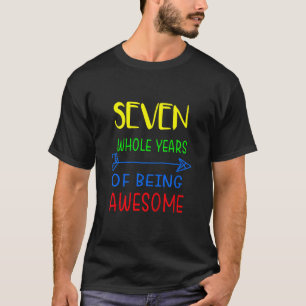 Kinder zeven hele jaren Geweldige zevende geboorte T-shirt