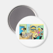 Kinder zie robotleraar in computerles magneet (Voorkant / Achterkant)