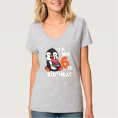 Kinder zijn 6-jarige pinguïn t-shirt (Voorkant)