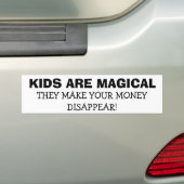 Kinder zijn magisch - geldverlies verdwenen bumpersticker (Op auto)