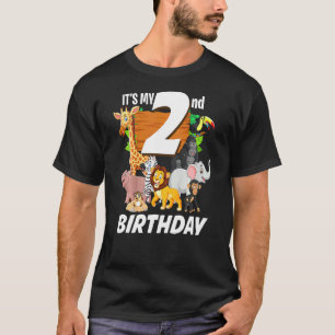 Kinder zijn mijn 2e verjaardag Zoo Safari Oerwoud  T-shirt