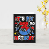 Kinder zijn mijn 3e verjaardag Spider Theme Party Kaart (Gele Bloem)