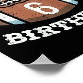 Kinder zijn mijn 6e verjaardag Amerikaans Football Poster (Hoek)