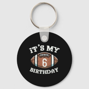 Kinder zijn mijn 6e verjaardag Amerikaans Football Sleutelhanger