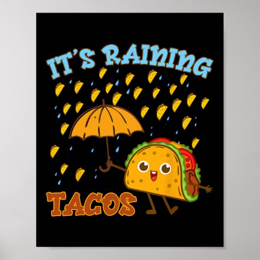 Kinder zijn regende Taco-shirt Mexican Boy Funny C Poster (Voorkant)