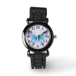 kinder zilveren glitterhorloge horloge