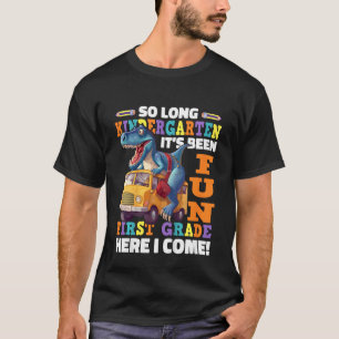 Kinder zo lang kleuterschool Afstuderen dinosaurus T-shirt