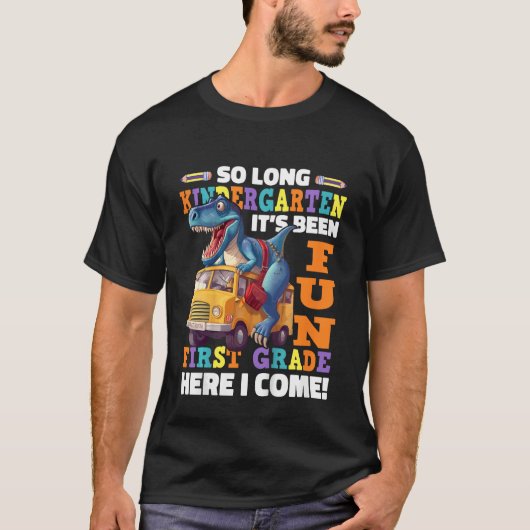 Kinder zo lang kleuterschool Afstuderen dinosaurus T-shirt (Voorkant)