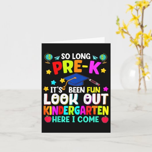 Kinder zo lang pre-k Afstuderen kleuterschool hier Kaart (Gele Bloem)