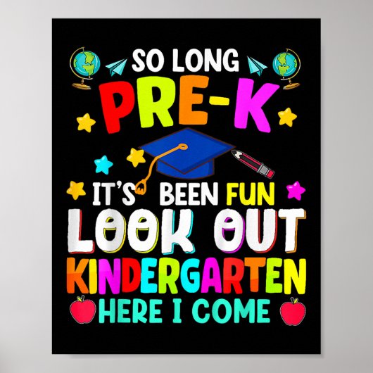 Kinder zo lang pre-k Afstuderen kleuterschool hier Poster (Voorkant)