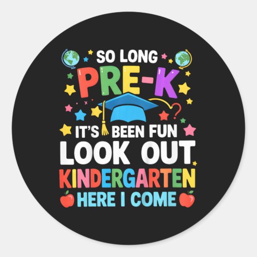 Kinder zo lang pre-k Afstuderen kleuterschool hier Ronde Sticker (Voorkant)