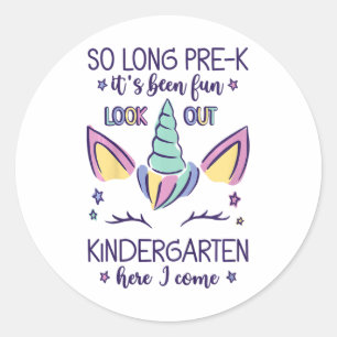 Kinder zo lang pre-k Het is leuk kleuterschool hie Ronde Sticker