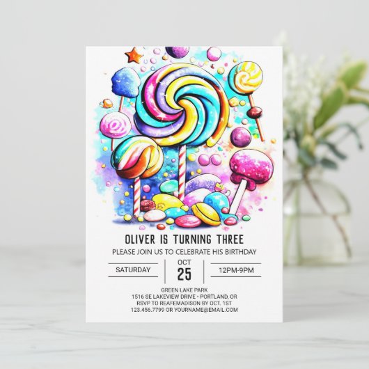 Kinder zoete chocolade Verjaardag Kaart (Staand voorkant)