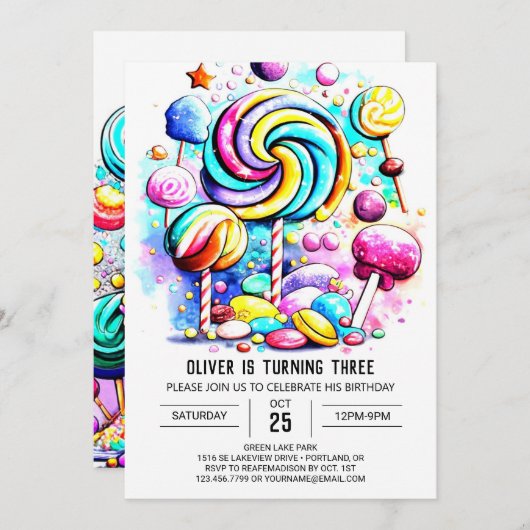 Kinder zoete chocolade Verjaardag Kaart (Voorkant / Achterkant)