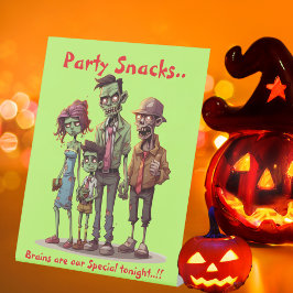 Kinder Zombie Familie Halloween Party Snacks Reclamebord Met Voetstuk