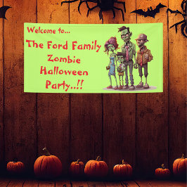 Kinder Zombie Familie Halloween Party Spandoek