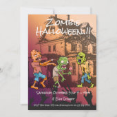 Kinder Zombie Halloween Party Kaart (Voorkant)