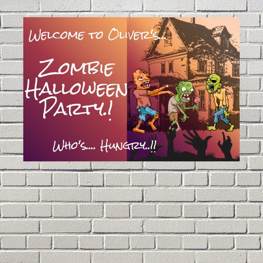 Kinder Zombie Halloween Party Poster