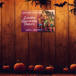 Kinder Zombie Halloween Party Poster