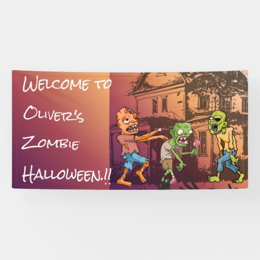Kinder Zombie Halloween Party Spandoek (Horizontaal)