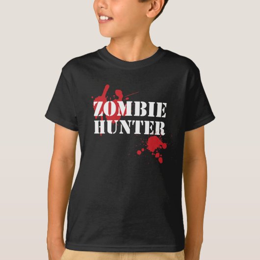 Kinder Zombie Hunter Horror Tshirt (Voorkant)