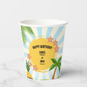 Kinder Zomer Dubbele Verjaardag Celebration Papier Papieren Bekers (Voorkant)