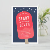 Kinder Zomer Ice Cream Pop Birthday Party Kaart (Staand voorkant)