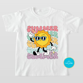 Kinder zomer Shirt | Cool Retro Sun T-shirt