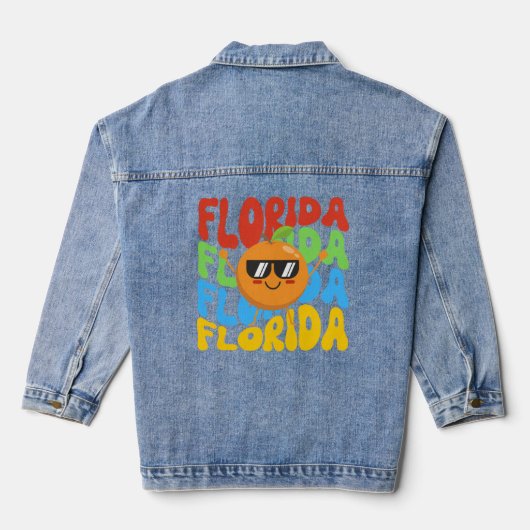 Kinder zomer Shirt | Het Sinaasappel van Florida Denim Jacket (Achterkant)