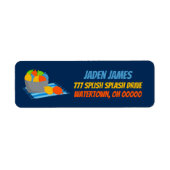 Kinder zomer waterballonpoolpartij etiket (Voorkant)