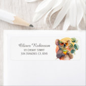 Kinder Zomer Waterverf Koala Retouradres Etiket (Insitu)