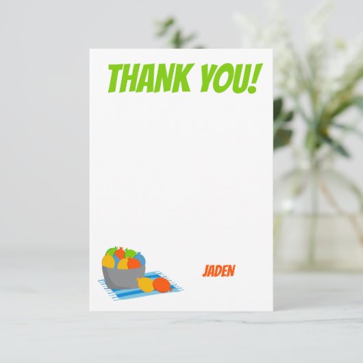 Kinder zomerdag in de waterballonpool bedankkaart (Staand voorkant)