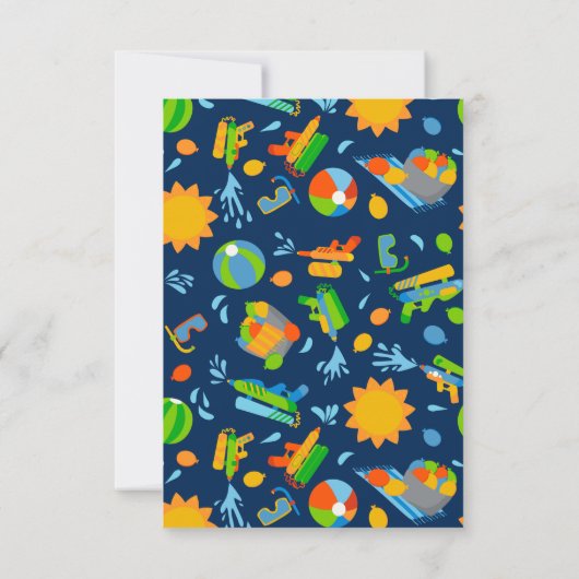 Kinder zomerdag in de waterballonpool bedankkaart (Achterkant)