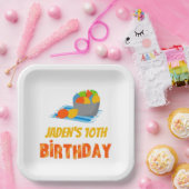 Kinder zomerdag in de waterballonpool papieren bordje (Feest)