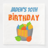 Kinder zomerdag in de waterballonpool servet (Voorkant)