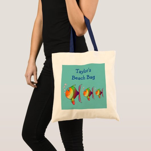 Kinder zomerdieren Aangepaste naam Tote Bag (Voorkant (product))
