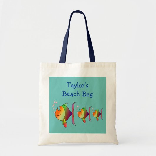 Kinder zomerdieren Aangepaste naam Tote Bag (Voorkant)