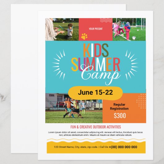 Kinder zomerkamp flyer (Voorkant / Achterkant)